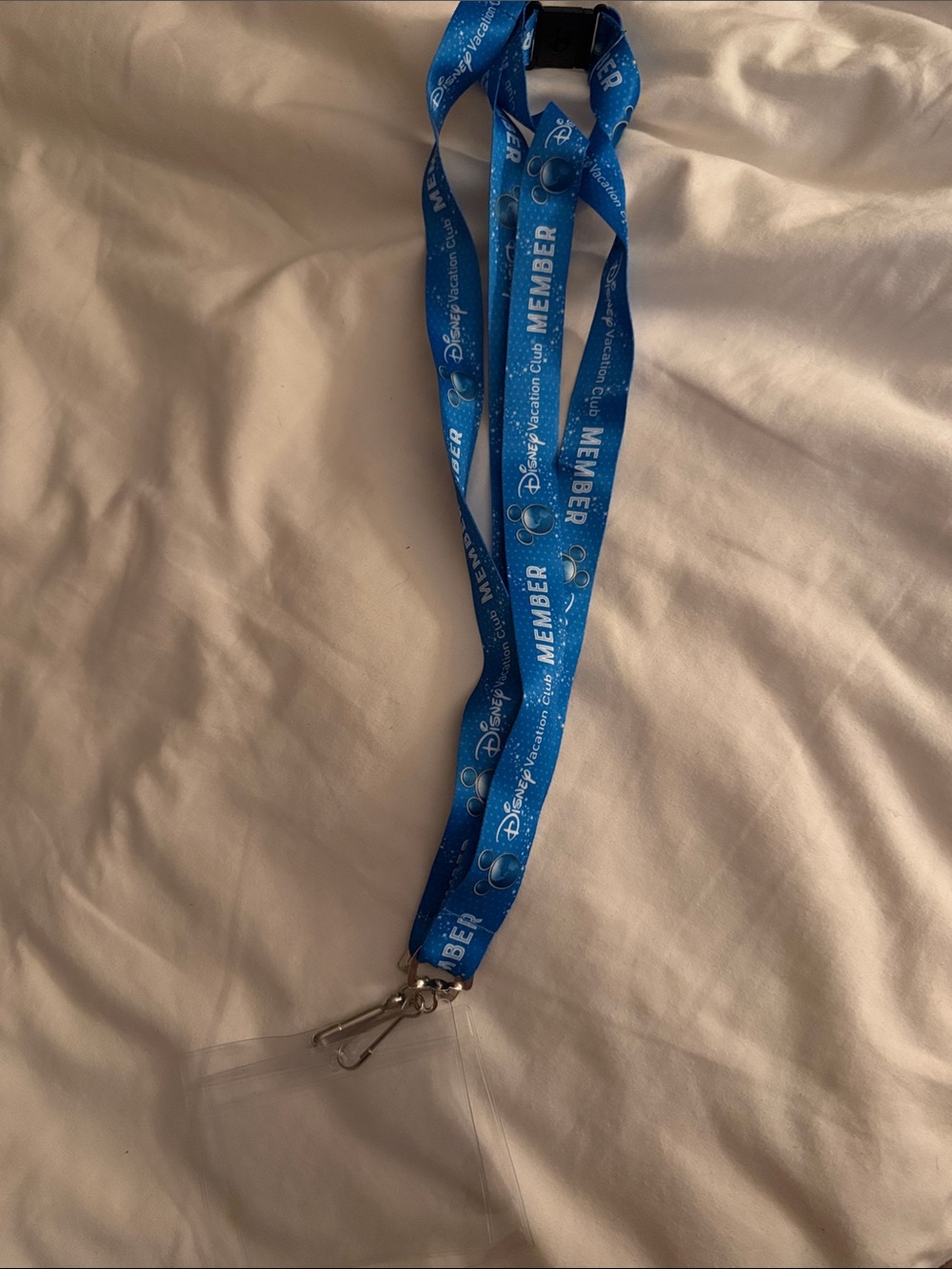 Disney Blue MEMBER Lanyard with Badge Holder